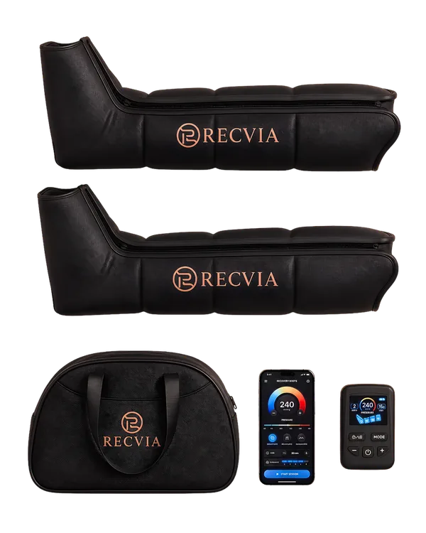 RecLegs boots, remote and carry bag.