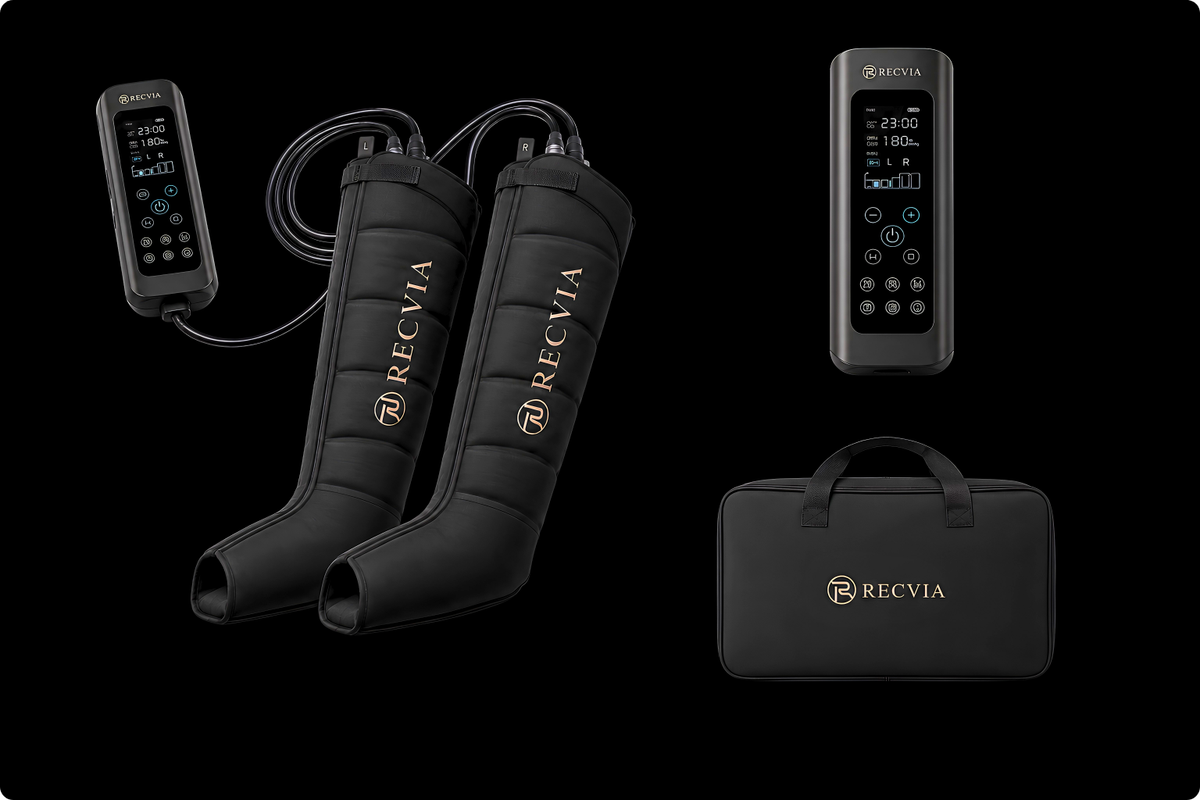 RECVIA RecLegs air compression boots for feet, calves, knees and thighs